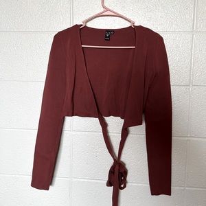 Long Sleeve Tie Top